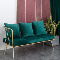 Nordic office sofas tea table combination suit modern minimalist trio seat office Guest Iron Art Flannel Sofa