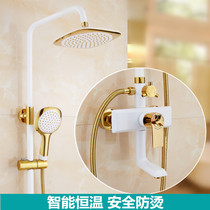 European-style shower set Full copper body platinum color shower Toilet bath Household bathroom shower nozzle