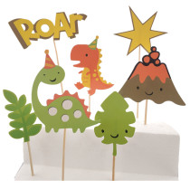 Cake decoration plug-in dinosaur head plug-in small dinosaur Monster Childrens cake party dessert table decorations
