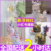 Double Layer Suspension Mesh Red Feather Cake Birthday Cake Creative customized men and women Beijing National Tongcheng Distribution