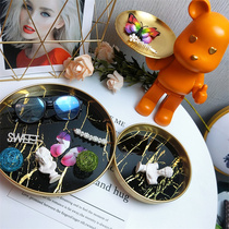 New glasses counters Nordic luxury golden round multifunctional storage tray display stand for photo props