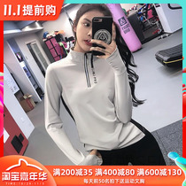 Half Zipper Fitness Top Women Quick Dry Loose Running Sports T-shirt Slim Net Red Autumn and Winter Elastic Yoga Long Sleeve