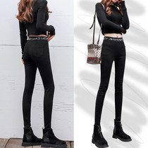 Japan beat bottom pants woman high waist to collect tight body slim autumn and winter plus suede warm outside wearing small foot elastic magic pants tide
