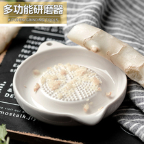 Mashed garlic artifact press type garlic ginger baby home grinding bowl Japanese Japanese puree baby grater