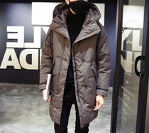 2021 new down jacket mens thickened winter down jacket mens medium and long youth jacket Korean hooded trend
