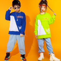 61 Children Act Out Girl Street Dance Suit Boy Hip Hop Performance Costume Elementary School Kids Jazz Dance Boatsuit