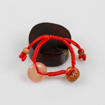 Baby Newborns Crushed Green Fish Stone Ping an Peach Basket Book the Diamond Knot Red Rope Bracelet Boutique