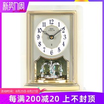  Seiko creative European-style big table clock Marble American retro home turntable decorative table clock ornaments AHW465