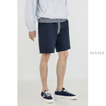 (NANS) Mid-seam stepping elastic drawstring Fine Cotton wide-Shu sports SHORTS SPORT SHORTS