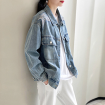 Star Bronzed Drilling Short Retro Denim Jacket Woman Spring Autumn 2022 New European Station Loose Casual Blouses