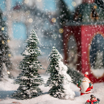 Honghan Flocking Snow Small Christmas Tree Pagoda Tree Desktop Christmas Tree Home Home Christmas Decorations