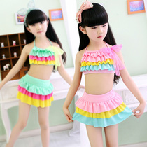 Green Tour Childrens Swimsuit Girls Girls Swimsuit Cute Girls Bikini Set Baby Split Small and Medium Children