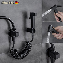  Toilet black toilet nozzle Pressure gun Faucet Washing machine Partner ass cleaning Womens washer All copper set