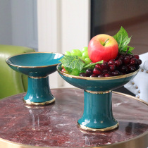 New Chinese coffee table fruit plate ornaments American modern light luxury ceramic living room home decoration storage fruit Basin