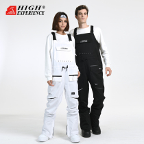 21 new single board suspender pants waterproof cotton warm ski suit one piece wearable breathable snow pants Korea