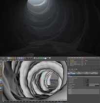 C4D tunnel cave preset model adjustable parameters creative scene 3D model material SX536