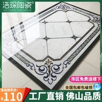 Living room parquet floor tiles 800x800 imitation water jet water knife parquet new Chinese aisle corridor porch modern simple