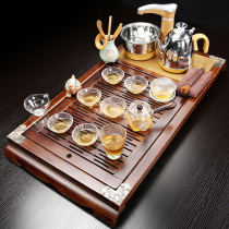 Fengzhong tea set set home purple sand tea ceremony automatic solid wood kung fu tea tray tea simple tea table tea cup