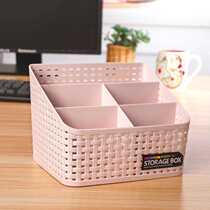 Creative imitation rattan storage box office desktop living room multi-function cosmetics remote control storage rack