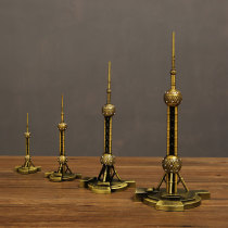 Oriental Pearl Tower Small Pendulum Model Shanghai Souvenir Wine Cabinet Light Lavish Handicraft Bou Shelf Living Room Adornment