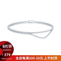  HeyJewel Le Loup shining crystal diamond series dislocation double row flash diamond choker necklace spot