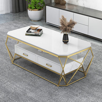 Tea table light extravagant modern small family style home living room minimalist Nordic rectangular containing table with chest of drawers