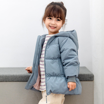 Length 2020 Winter new girls down jacket in female babys down jacket with small and small childrens duvet jacket
