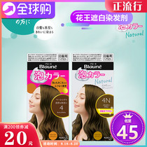  Japan imported Blaune Kao foam hair dye concealer white hair bubble pure plant hair dye cream natural tea black