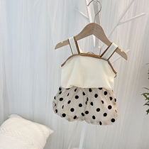 Childrens Clothing Girl Vest Harness Suit Summer Ocean Air Children Two Sets 2022 New Womens Baby Clothes Summer Clothes