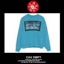 (Spot)CavEmpt C E 20SS CE extinct batik blue sweater ghost hand print old men and women