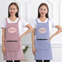 Cotton apron Korean version of gown adult public strap fashion style Japanese restaurant cleaning household custom printed female