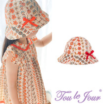 Toullejour children accessories ivory white small flowers small insect printed elegant English Fisherman Hat Sunhat