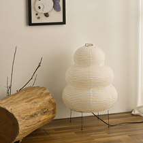 Day Style Brief Retro Folk Sleeping Desk Lamp Wild Mouth Warrior in Silent Wind Declaratory Paper Art Book Room Living-room Bedroom Floor Lamp