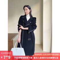 Wool double face Locomotive Big Coat Woman 2021 Autumn Winter New Design Feel Fur Coats