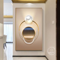 Light and shadow geometry light luxury porch decorative painting modern living room bedroom floor painting corridor aisle simple vertical hanging painting