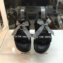  European station 2020 new velcro flat Roman shoes increase bow muffin thick-soled sandals womens summer wear