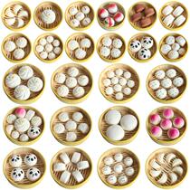 Simulation of steamed buns steamed buns flower rolls soft fake food model dumpling steamer toys kindergarten dim sum props set