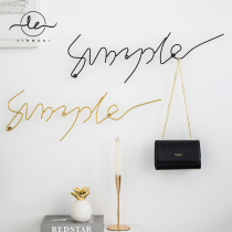 Nordic wrought iron letter adhesive hook Wall Wall wall hanging English adhesive hook home hanging decoration coat hook living room hanger adhesive hook