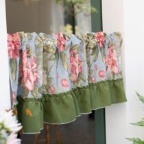 Nordic green plant cotton linen vintage curtain half curtain curtain cabinet curtain curtain kitchen decorative curtain Mediterranean dust curtain