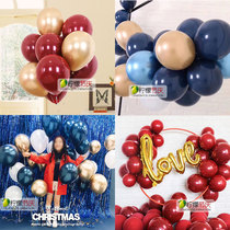 INS net red popular decoration arrangement Ruby red jujube red pomegranate Red Gold metallic Midnight blue balloon