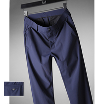 Summer business leisure Super Play ice cool silky non-iron casual pants mens slim commuter casual pants straight trousers