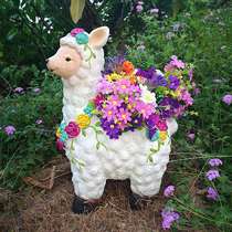 Pastoral lamb and camel flower pot ornaments Garden courtyard Kindergarten decoration can be N love animals Large resin flower