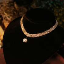 Design sense diamond necklace personality choker simple fashion Young temperament light luxury rhinestone pendant dress accessories