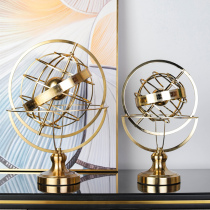 High-grade metal globe office ornaments luxury European model room TV cabinet decoration metal crafts