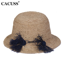 New Grand Rim Dome Hat Women's Lafite Straw Hat Fashion Casual Korean Style Sun Hat Travel Beach Shade Straw Hat