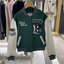TW Little Bear Coat College Wind Baseball Suit 22 Spring Festival Loose Korean Version Long Sleeve Jacket Women Tide TTJJ226302I