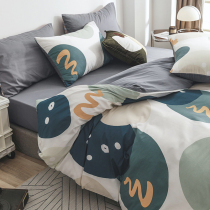 Nordic Wind Bed Four Pieces Of Pure Cotton All-cotton Simple Joins Bed Sheet Four Pieces Bed Bamboo Hat Quilt Cover Quilt Cover Pure Cotton