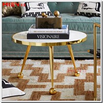 Lightweight Classic Round Stainless Steel Minimalist Nordic Personality Tempered Glass Round High Footed Titanium Coffee Table