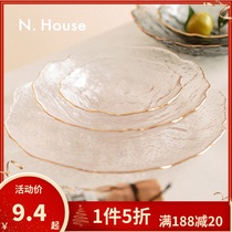 N House glass fruit plate creative modern living room home Nordic ins snack plate tea table ornaments