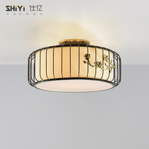 New Chinese bedroom Suction Lights designer Zen Balcony Bookhouse Lamps Chinese-style minimalist Led full copper ceiling lamp